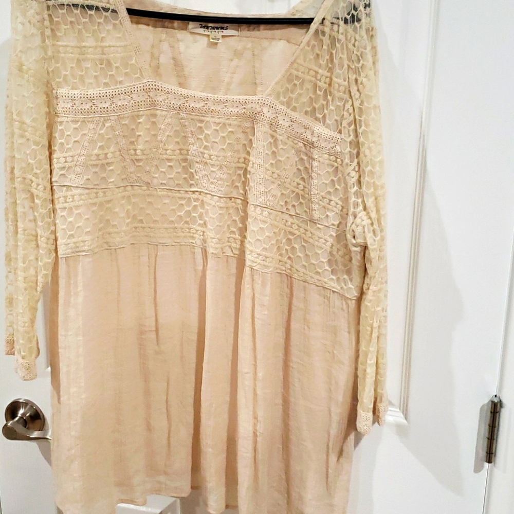 Cream/Beige colored peasant top